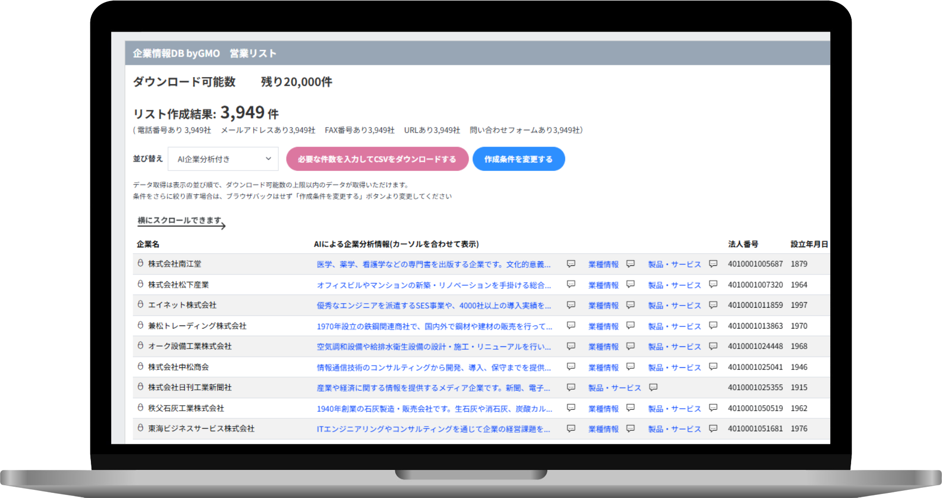 営業リスト作成